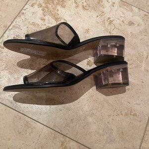 Karl Lagerfeld lucite heel low slip-on pump